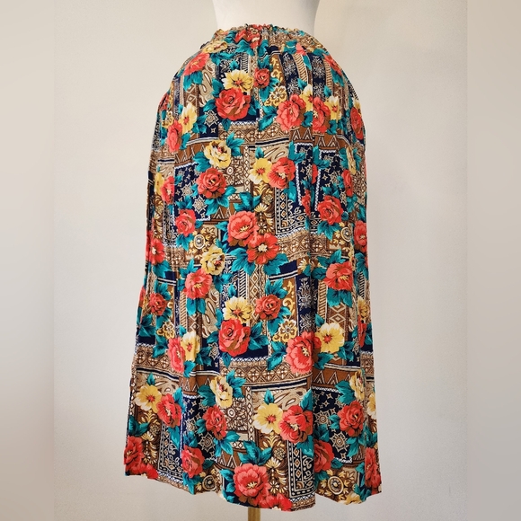 Vintage Kim Rogers Colorful Flowery Teachers Skirt - Picture 5 of 8